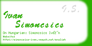 ivan simoncsics business card